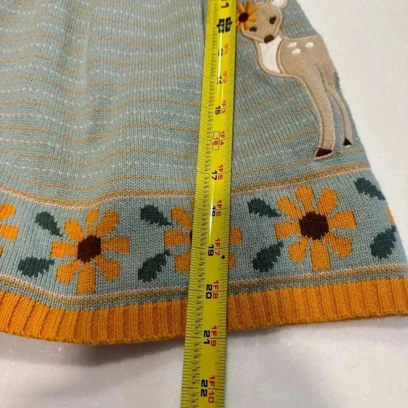 Cynthia Rowley Girls Sweater Dress Size 4 Deer Sunflower Print - Picture 10 of 10